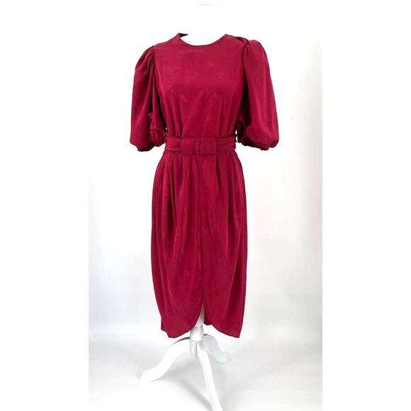 Lizzy & Johnny by Lucero Vintage Puff Sleeve Belted Dress - Picture 1 of 7